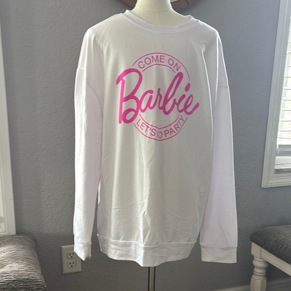Amazon White and Pink Sweatshirt